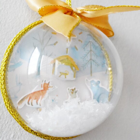 Handmade Nativity Scene Christmas Ornament Recycled Christmas Decor - Picture 3 of 5